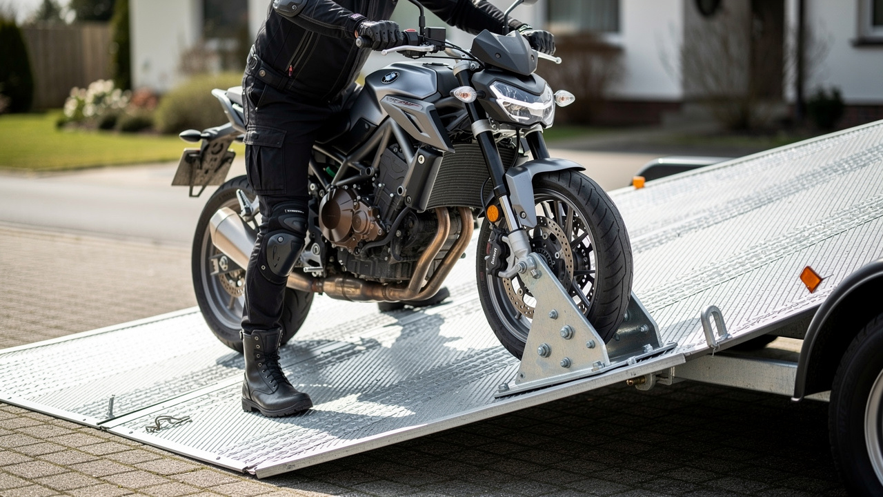 Comment charger et arrimer une moto sur une remorque pour un long trajet ?